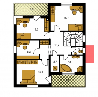 Grundriss des Obergeschosses - CUBER