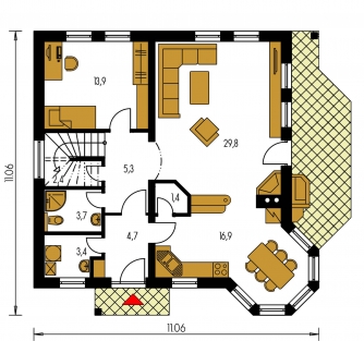 Grundriss des Erdgeschosses - IDEAL