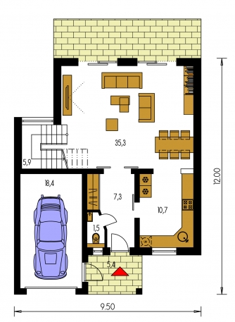 Floor plan of ground floor - DECOR