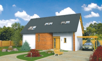 House for a narrow plot with attic space.