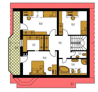 Mirror image | Floor plan of second floor - IDEAL