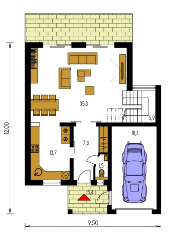 Mirror image | Floor plan of ground floor - DECOR