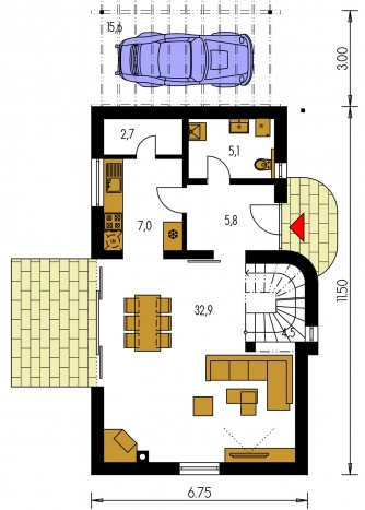 Floor plan of ground floor - DOMINO