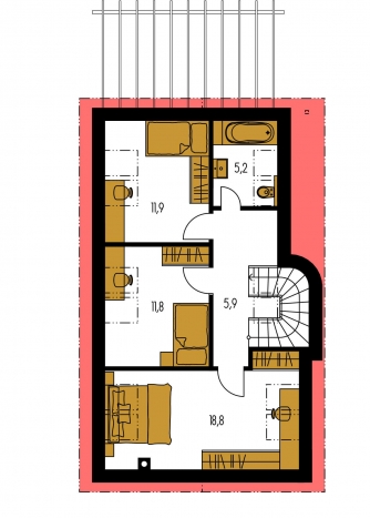 Floor plan of second floor - DOMINO