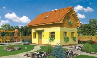 Inexpensive multi-storey house for a narrow plot, also suitable as a garden cottage.