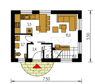 Floor plan of ground floor - VIKTORIA