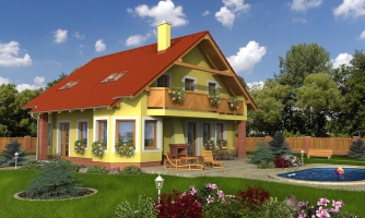 Classic house with habitable attic space and an apse (semi-circular recess).