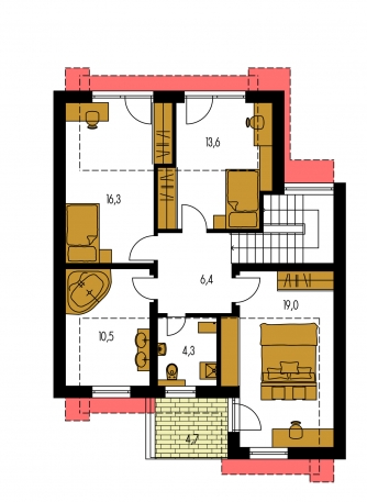 Mirror image | Floor plan of second floor - DECOR