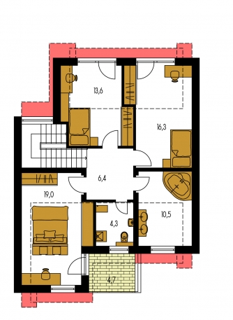 Floor plan of second floor - DECOR