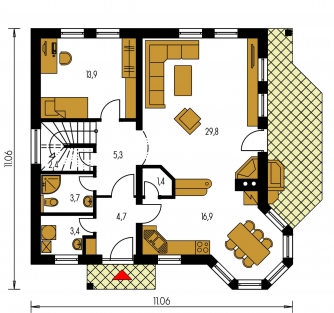 Floor plan of ground floor - IDEAL