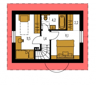 Mirror image | Floor plan of second floor - VIKTORIA