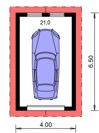 Mirror image | Floor plan of ground floor - GARÁŽ