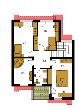 Imagen duplicada | Plano de planta de la segunda planta - DECOR