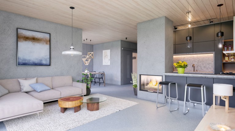 Béton - une partie moderne de l'intérieur