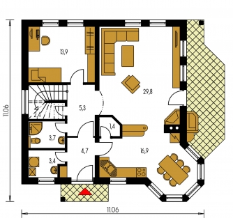 Plan de sol du rez-de-chaussée - IDEAL